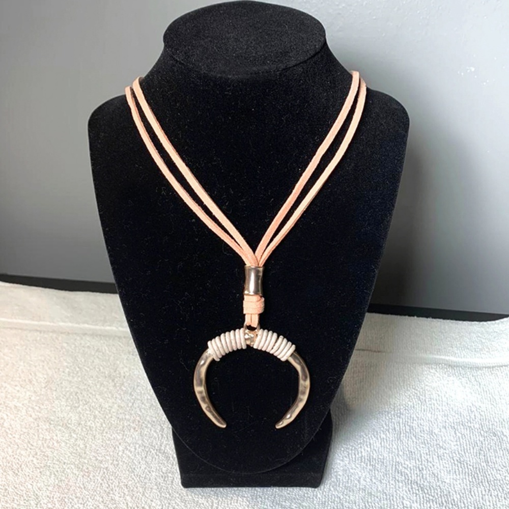 Tribal Cord Necklace with Vegan Leather Strap